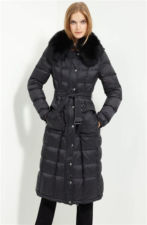 burberry brit down jacket with fur collar|Burberry ladies car coats.